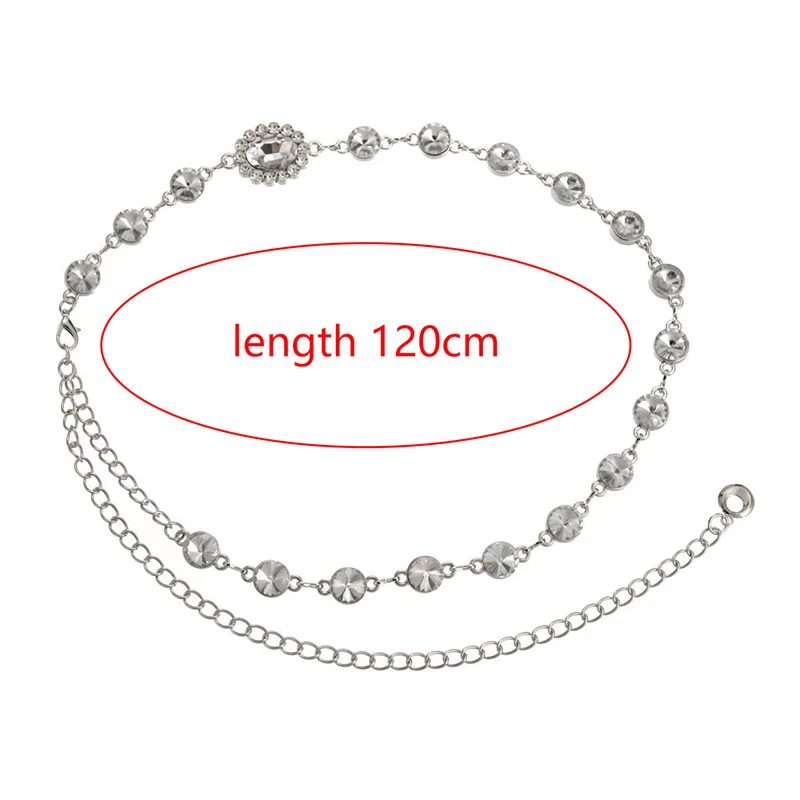 Rantai Pinggang Berlian Imitasi Rumbai Modis untuk Wanita Anak Perempuan Hadiah Aksesori Pakaian Perhiasan Rantai Tubuh Panjang Gaya Minimalis