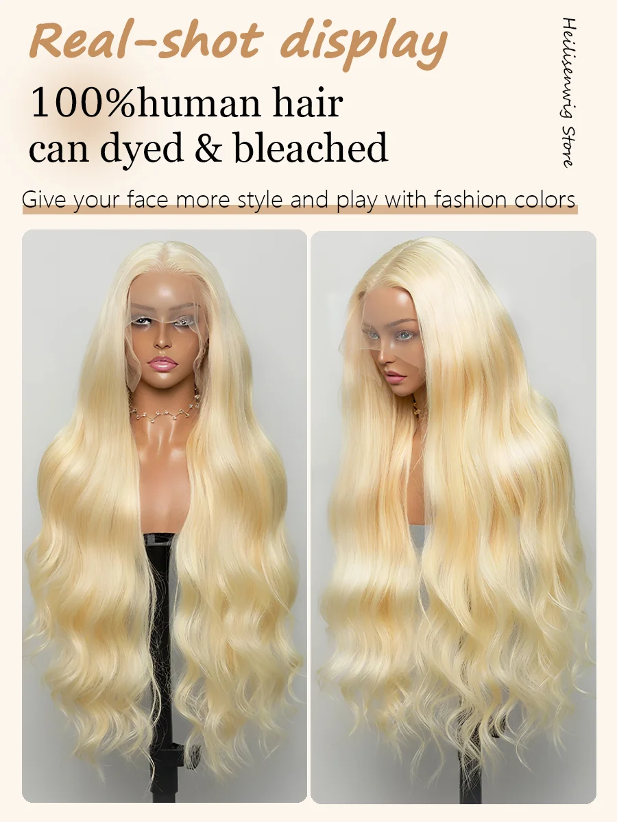 الجسم موجة 13x6 الدانتيل الباروكة الأمامية 36 بوصة 220% الكثافة 613 شقراء HD الدانتيل الشفاف الجبهة البرازيلي خصلات الشعر المستعار الإنسان للنساء