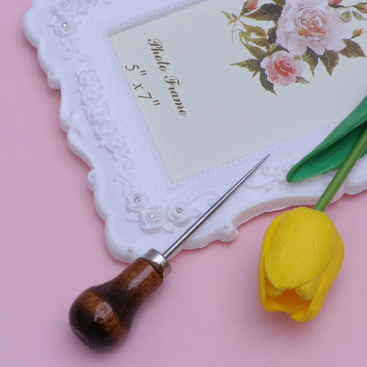 مقبض خشبي إبرة القرع الخرامه لتنظيف الجوز الزيتون النواة بودي الملك الحرف أداة الخطاط حجم الجيب المحمولة