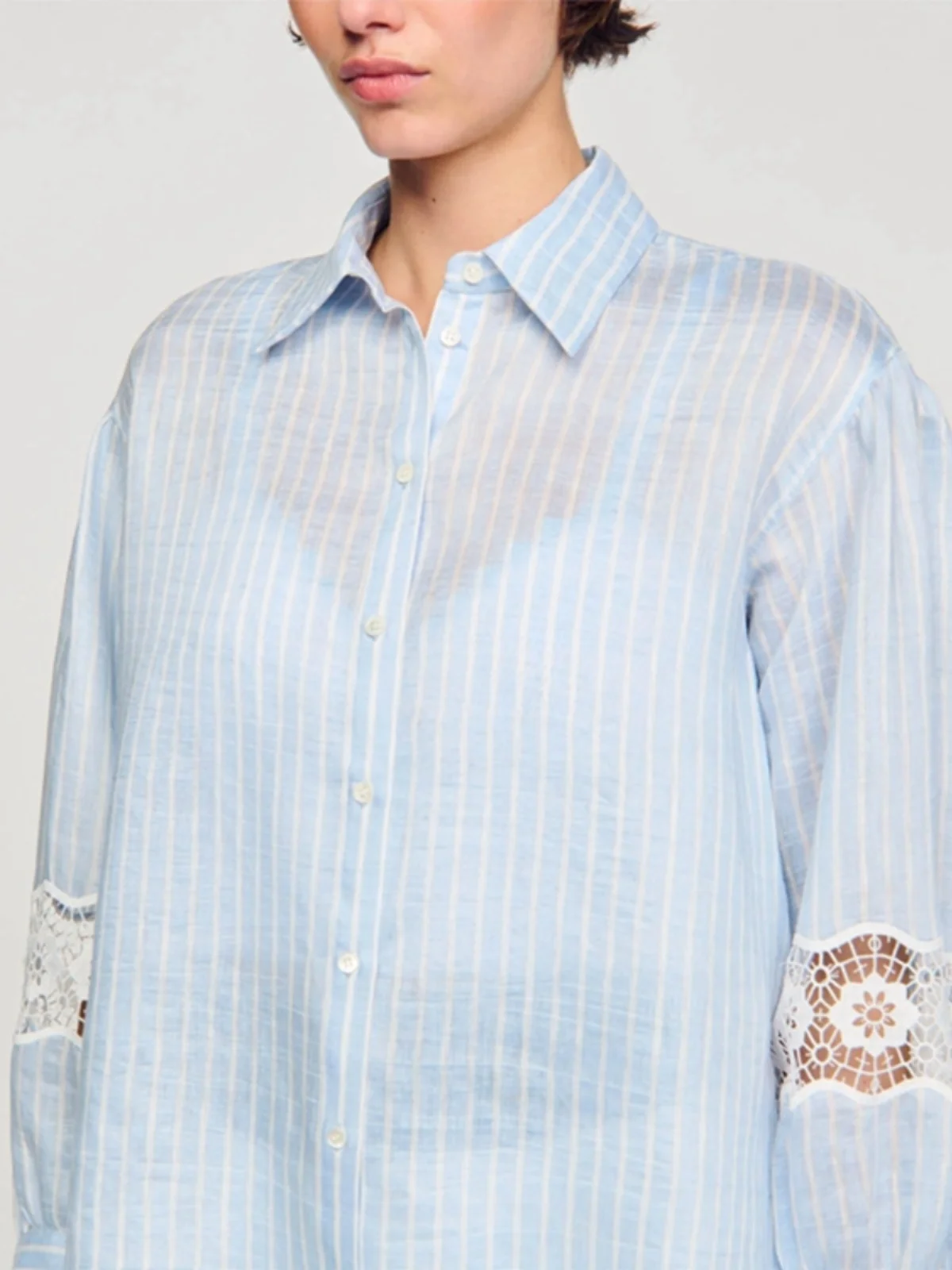 루즈핏 린넨 롱 스웨트셔츠 여성용 봄 여름 스트라이프 캐주얼 스웨트셔츠 스퀘어 칼라 어깨 릴렉스 슬레 OL 출퇴근용