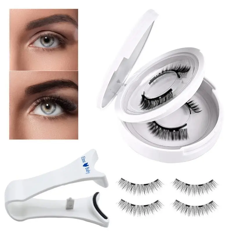 3D Magnetic Eyelashes Kit Reusable 4pcs Natural Magnetic False Eyelashes Easy To Wear Eye Lashes Makeup Accessories