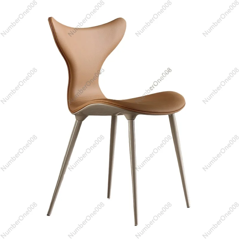 Light Luxury Dining Chair Italian Minimalist High-end Modern Creative Designer Home Restaurant Soft Bag Leather Dining Chair