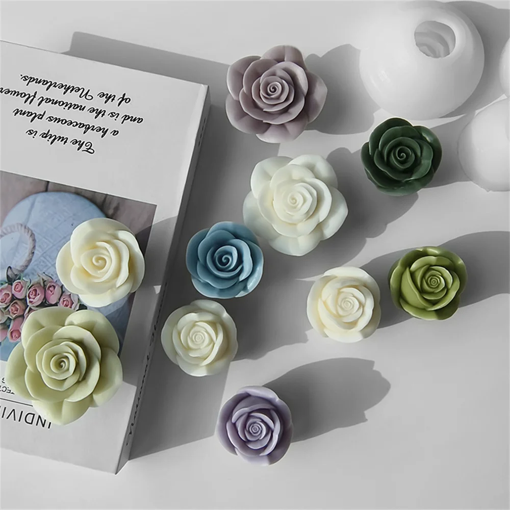 

Rose Flower Candle Silicone Mold Aromatherapy Soap Resin Plaster Valentines Day for DIY Crafts Handmade Candle Making Tools 3D