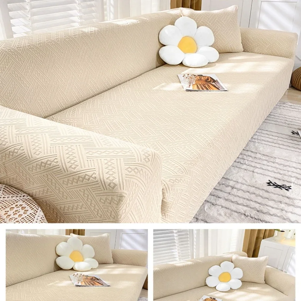 Elastic Jacquard Fabric Sofa Cover Stretch Couch Cover Sectional L Shape Sofa Slipcover Corner Case for Living Room