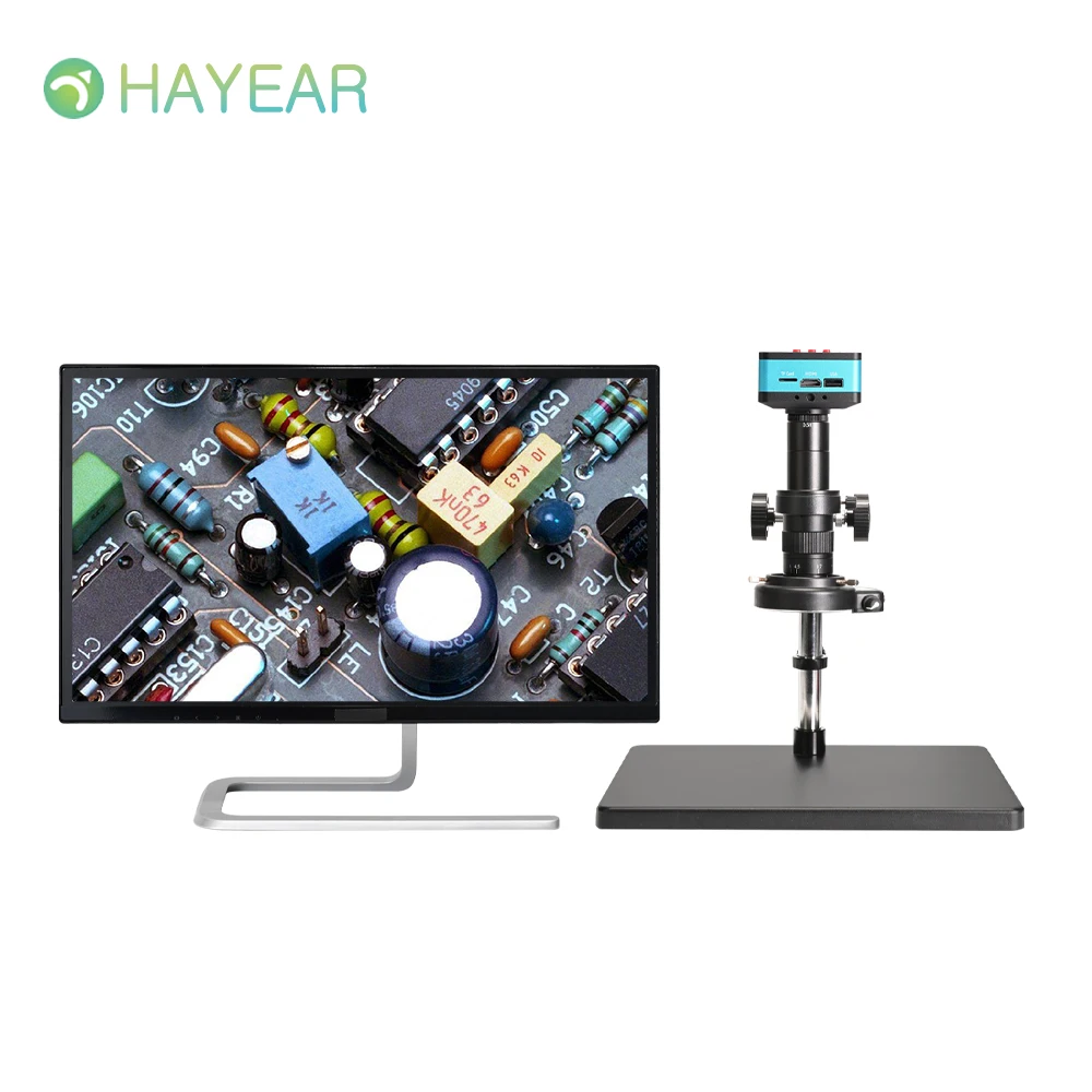Câmera de microscópio digital HAYEAR 4K C Mount 60FPS HDMI Vídeo eletrônico industrial compatível com Windows/Mac/Linux
