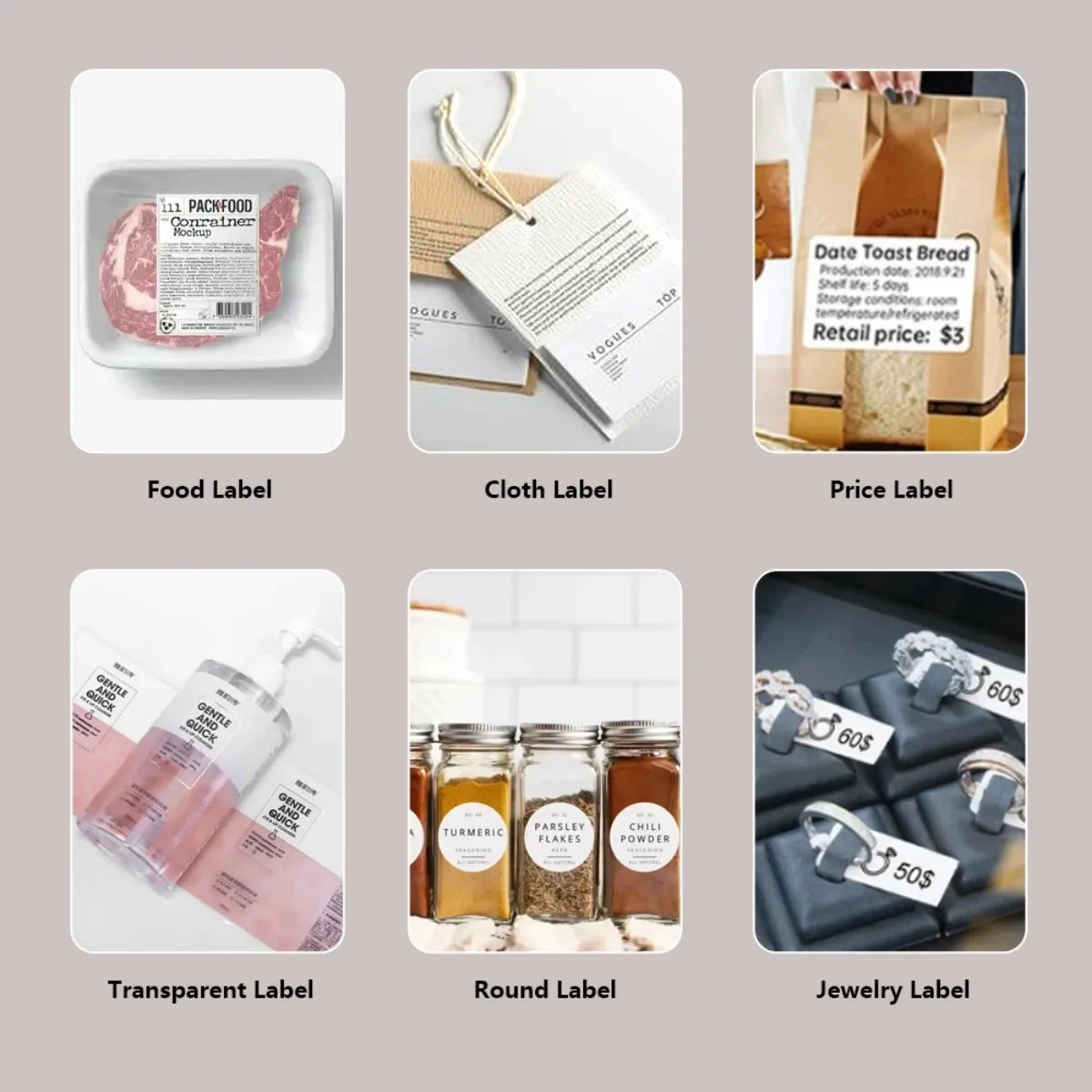 ملصقات ملصقات مطبوعة باللون الأبيض - لاصق قوي، مقاوم للماء ولا يوجد تجعيد! متوافق مع صانعات الملصقات M110/M220/M221 للمنزل