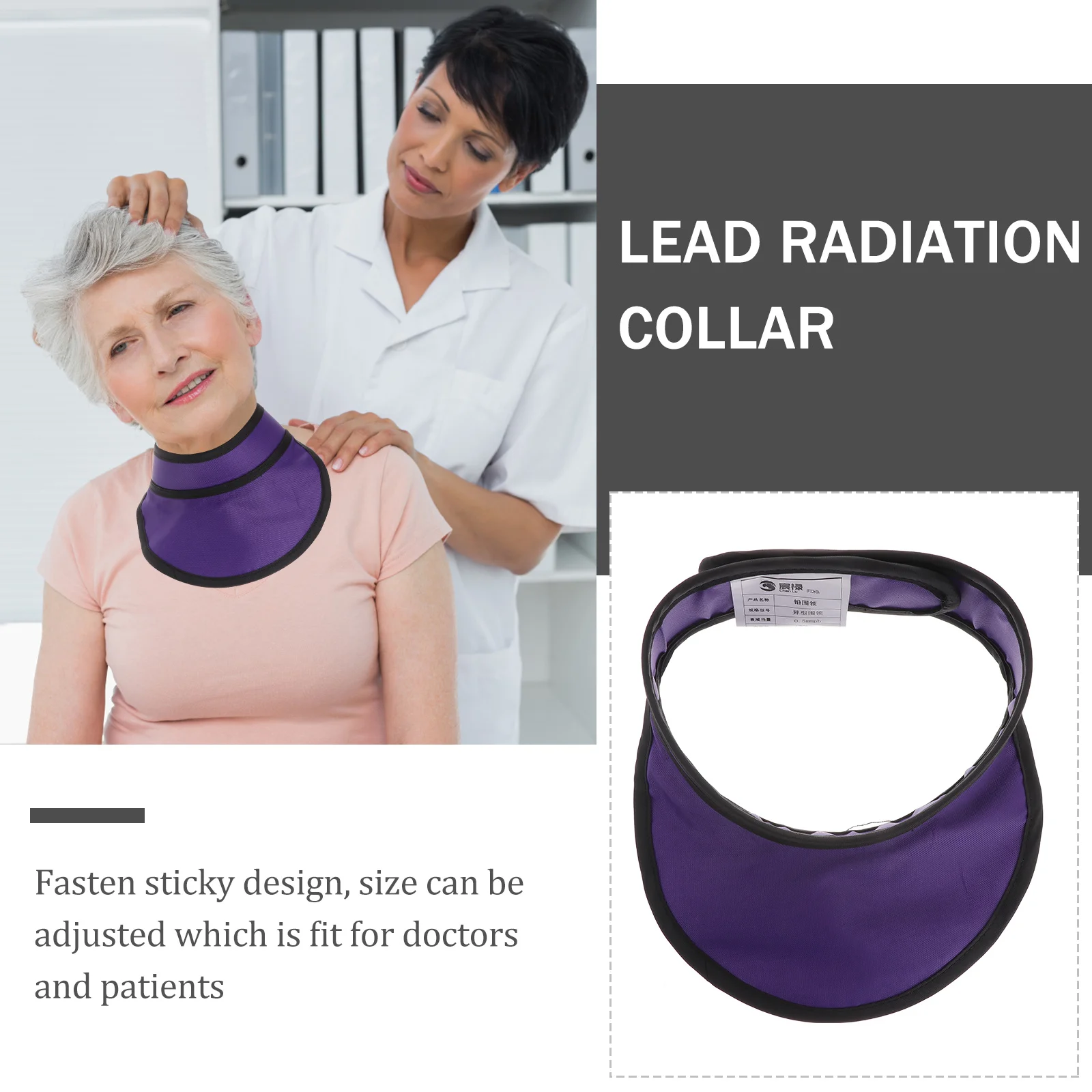 

Shield Protection 0.35mm Pb Lead Equivalency Lightweight Radiation Protection Collar Fasten Adjustable Size Waterproof