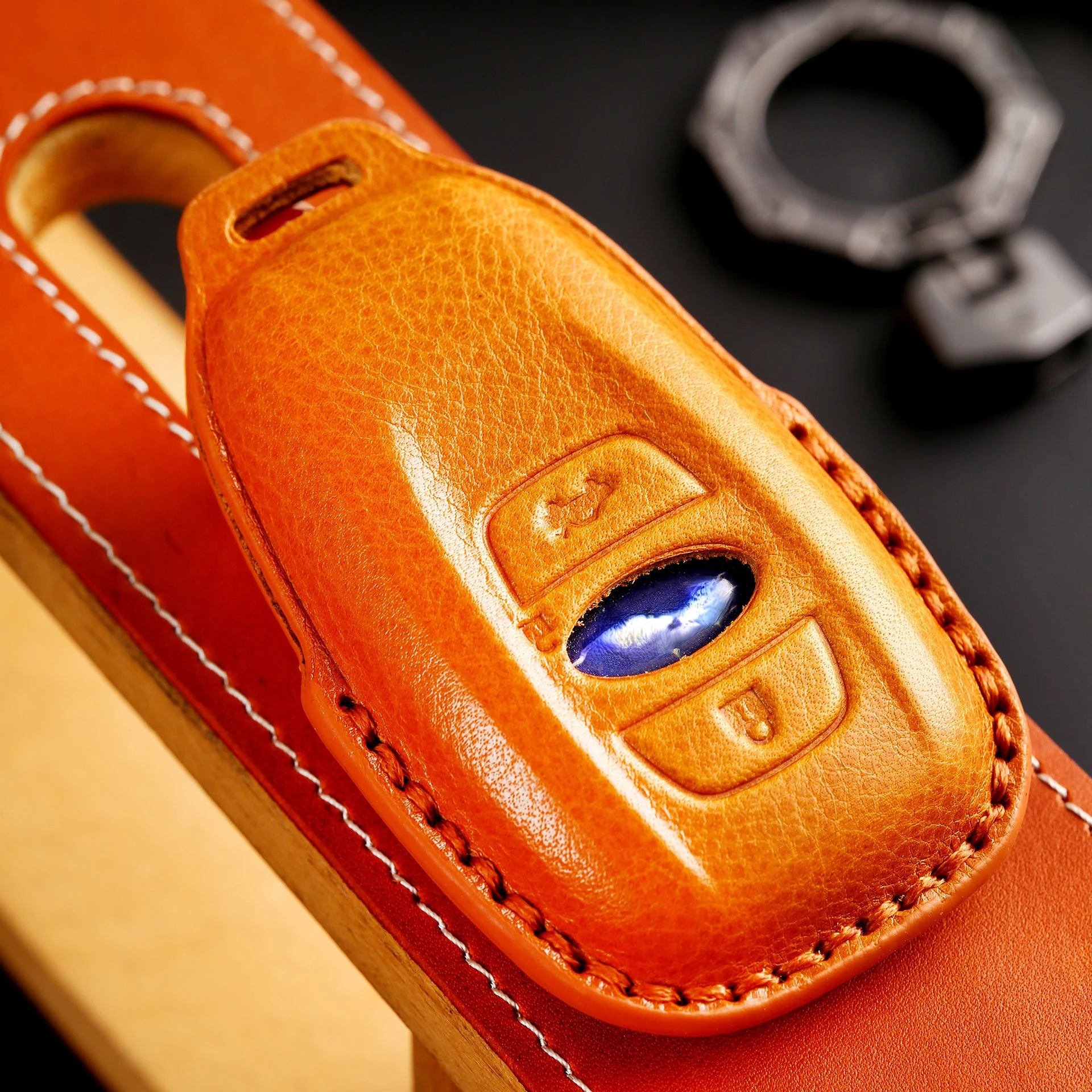 3 4 Bottons Leather Car Key Fob Case Cover for Subaru BRZ Forester Legacy Outback WRX STI Impreza XV Crosstrek Car Accessories view 3