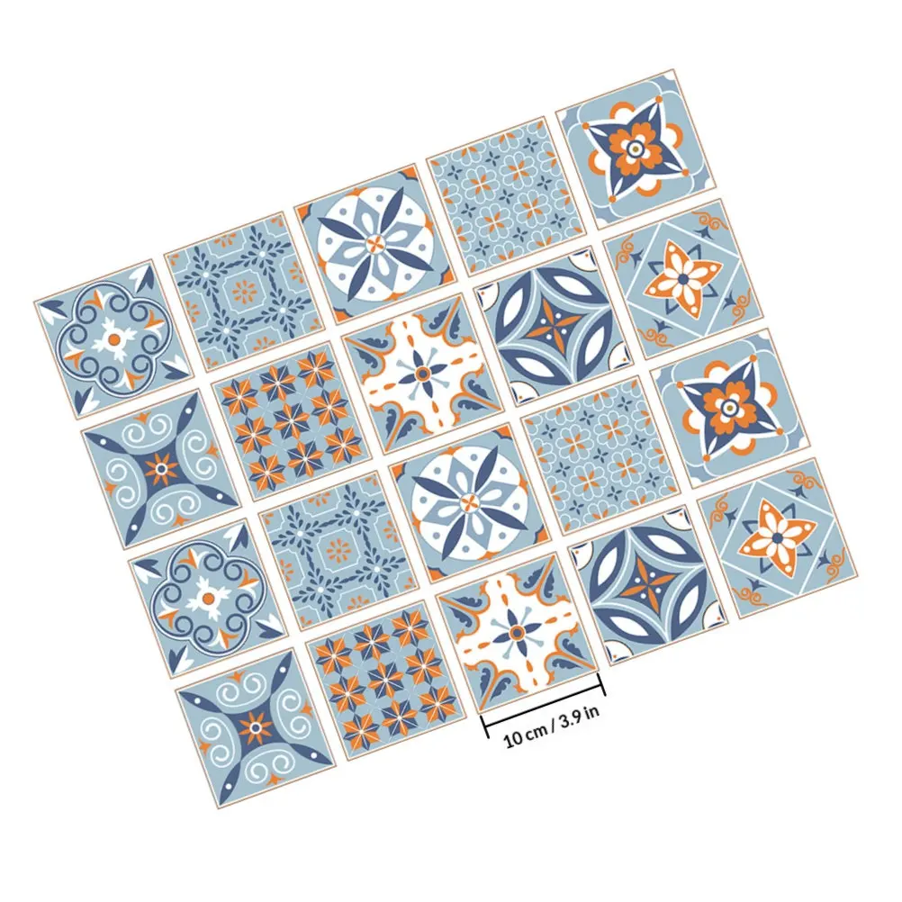 20 Pcs Tile Decal for Home Bathroom Stickers Decals Kitchen Wall Tiles Waterproof Decorative
