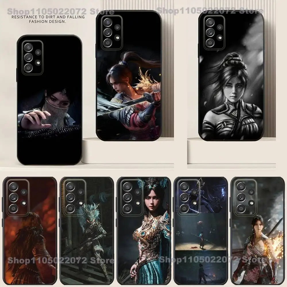 

Wuchang Fallen Feathers Phone Case For Samsung S24,21,22,23,30,Ultra,20,Plus,Note,10,9,Black soft silicone case