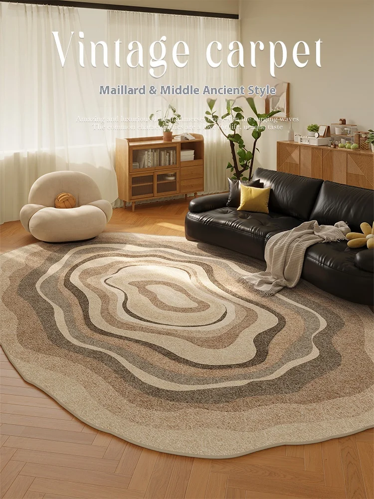 VIKAMA Unregelmäßige Plüsch-Bodenmatte, Familie, rutschfester Lounge-Teppich, leichter Luxus, Wohnzimmer-Dekoration, Schlafzimmer, Garderobe, Bodenmatte