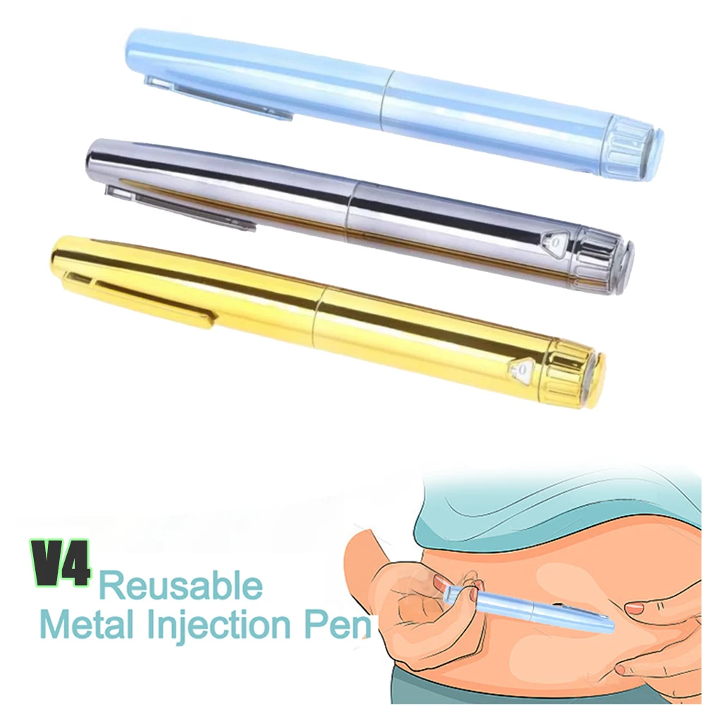 Reusablev4 Injection Pen 3Ml Cartridge Compatible Syringe Pen for Insulin Injection Smooth Precise Insulin Injector Pen