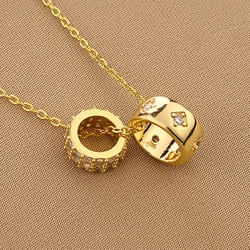 CARLIDANA Ring Pendant Necklace Luxury Rhombus Ring Crystal Necklace Non Tarnish Gold Color Jewelry for Women