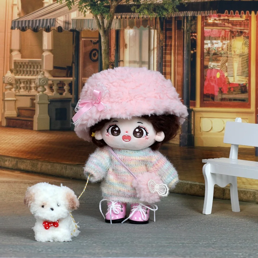 

1 set Sweater 20cm Cotton Doll Dress Skirt Dress Up Cotton Doll Clothes Suit Lovely Kawaii Plush Doll Clothes