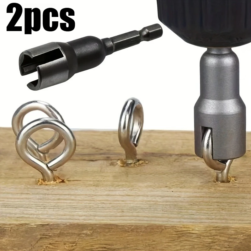 2pcs Power Wing Nut Driver Set - Durable Iron, Drill Bit & Socket Wrench for Quick Panel Nut & Hook Fastening, Versatile Tool Fo