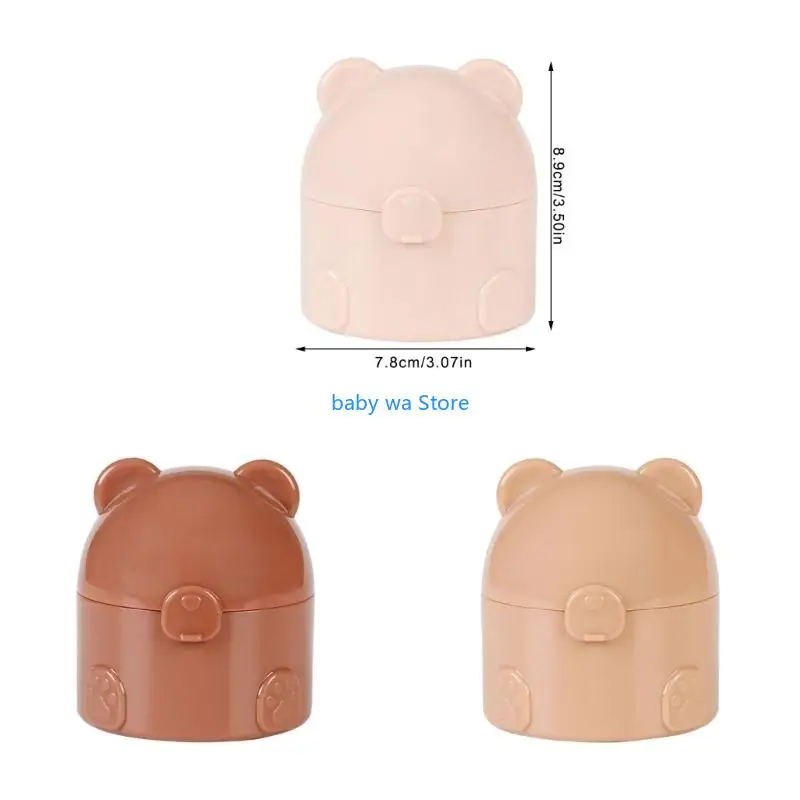 صندوق توزيع بودرة الأطفال الصحي، غطاء آمن بزر ضغط، مثالي للسفر والرعاية المنزلية الأساسية 4XBD