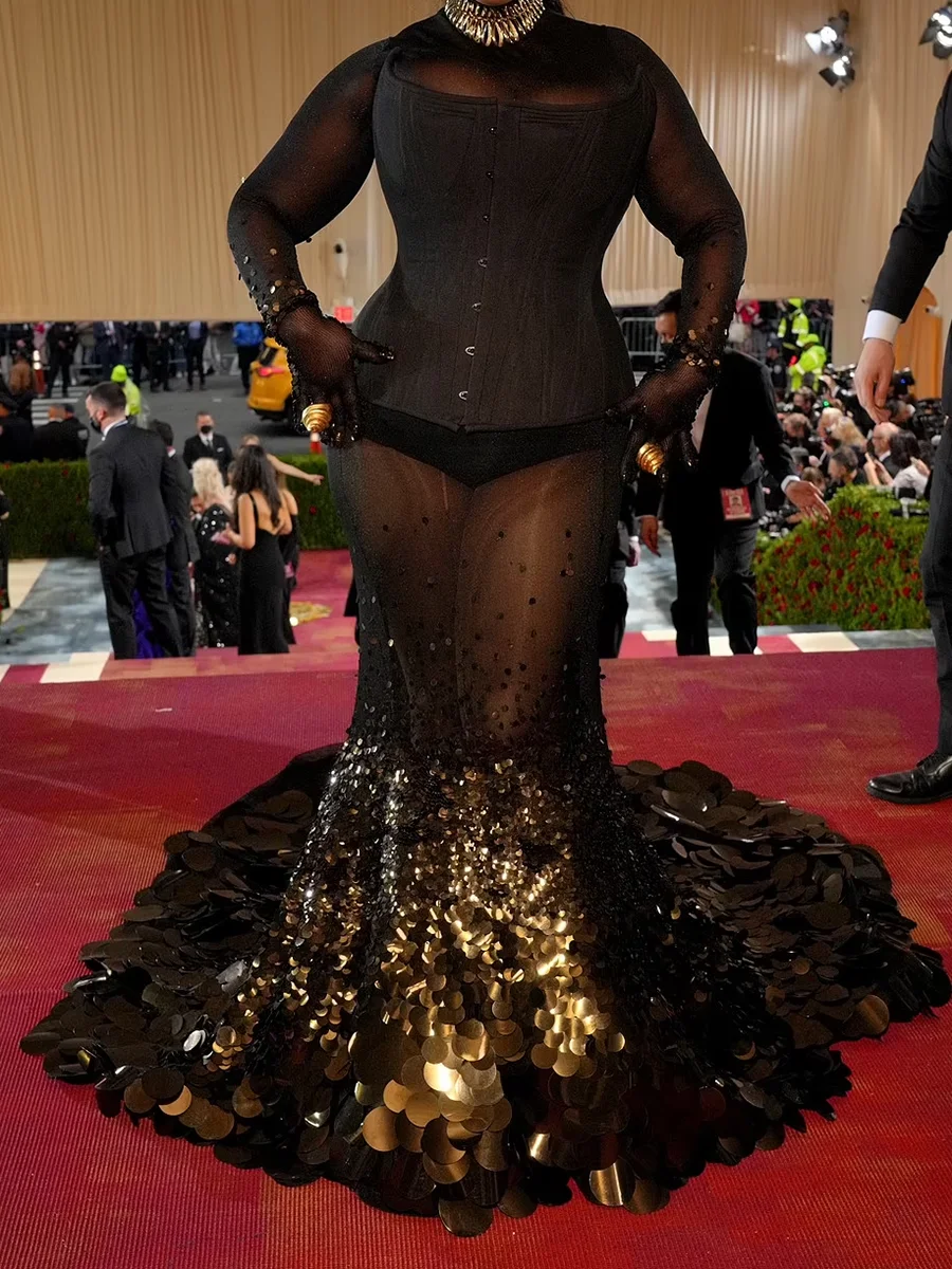 Elegant O-Neck Suit Sequined Full Sleeve Mermaid Formal Evening Dresses Birthday Party Prom Gowns Customized