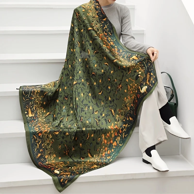 Luxurious fashion design printed silk scarf for women 180x90 cm large size shawl scarf womens headband scarf square scarf