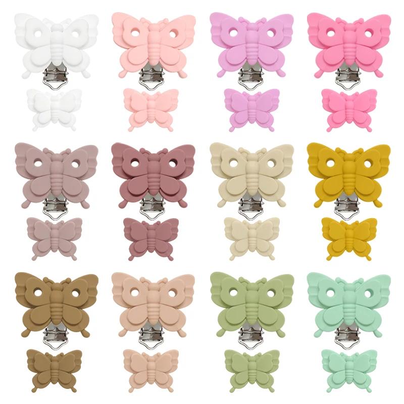 3/10pcs Silicone Baby Pacifier Clips Pacifier Chain Butterfly Shape Beads For DIY Jewelry Making Necklace Accessorie