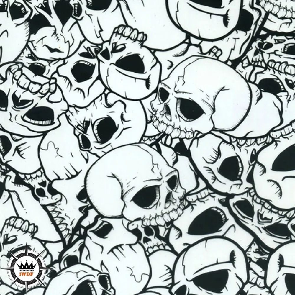 10M Length Width 1m Skull Hydrographic Printing Film  WDF12280