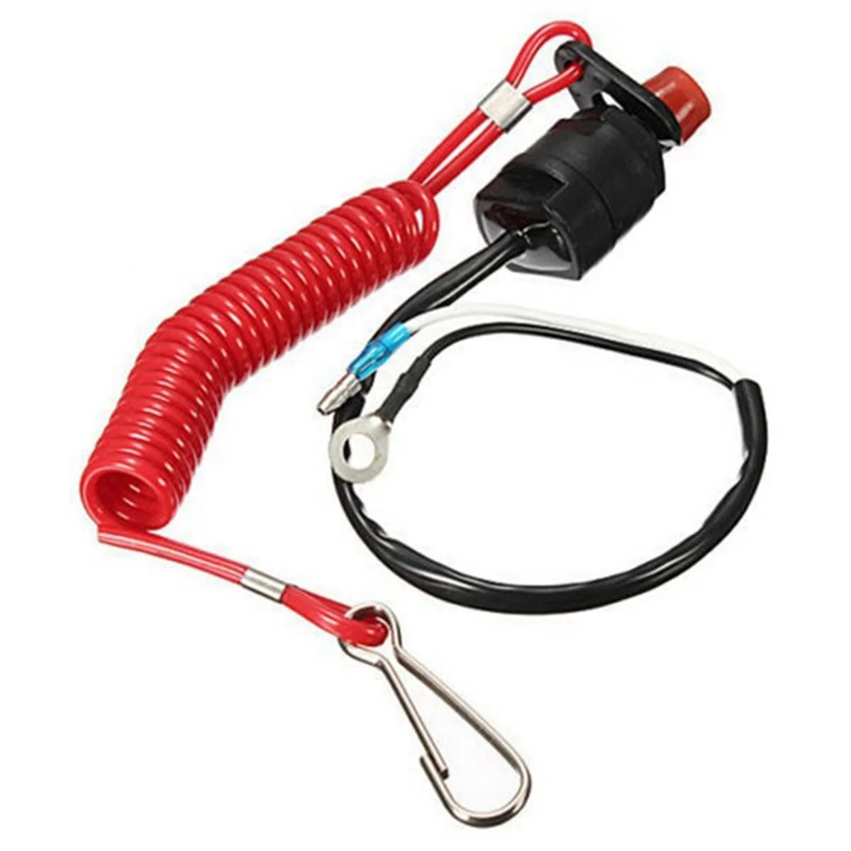 Boat Motor Emergency Kill Stop Switch for Yamaha Tohatsu Stop Switch Cut Off Switches with Safety Tether Lanyard