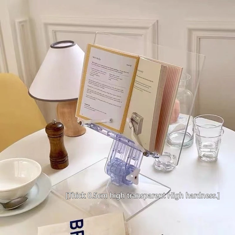 Support de lecture en acrylique, support de tablette, support de téléphone réglable 180 °   Bibliothèque transparente protégeant la colonne cervicale empêchant la myopie