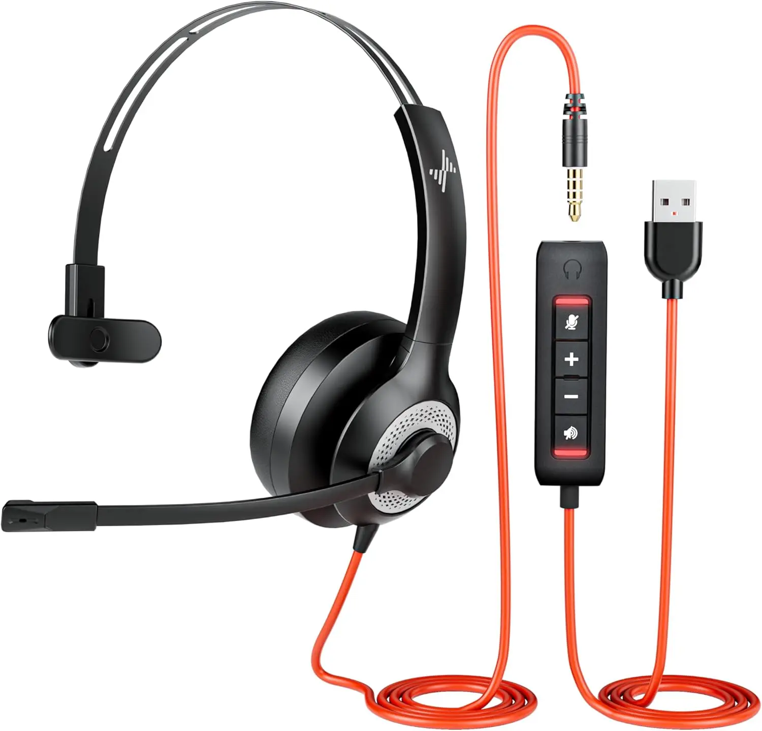 NUBWO JIAMQISHI EH01 USB-Headset PC-Computerkopfhörer mit Rauschunterdrückung, Mikrofon, Inline-Steuerung für Home Office Online-Klasse 8