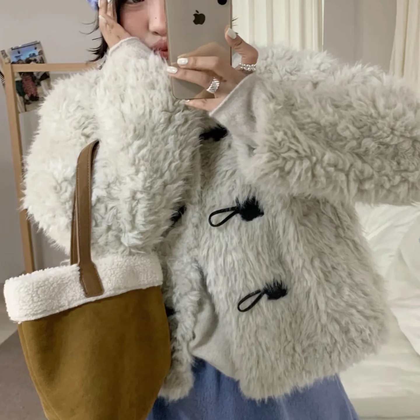 

Шикарное осенне-зимнее пальто, винтажное ретро-пальто с лацканами и пуговицами, теплая свободная универсальная утягивающая верхняя одежда для женщин, прямой крой