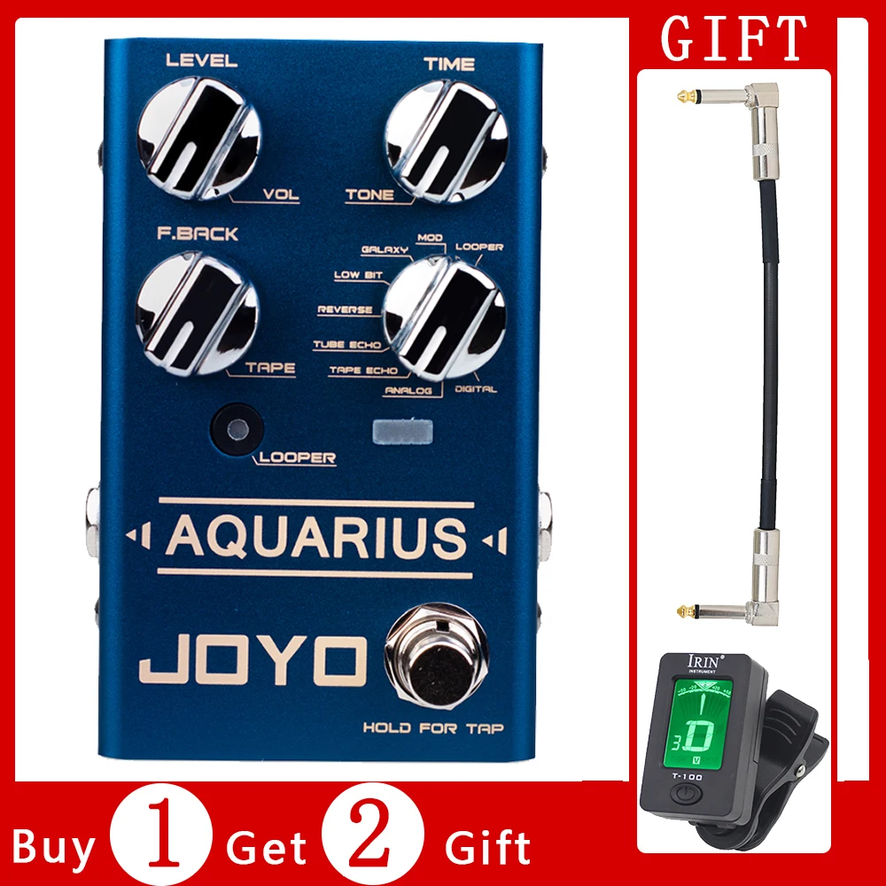 

JOYO R-07 Aquarius Delay & Looper Pedal Built-in 8 Digital Delay Effects and 5 Minutes Playback/Dub/Stop/Delete Looper Function