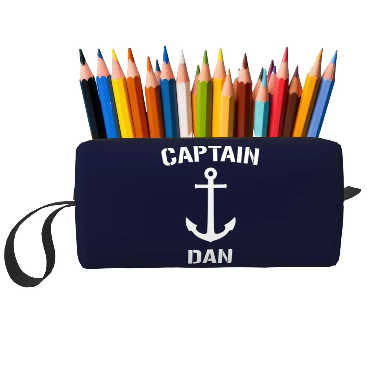Federmäppchen mit nautischem Kapitän und Anker-Motiv, für Jungen und Mädchen, Stiftbox, Bleistiftbeutel, Schreibwaren, Organizer-Tasche für Damen