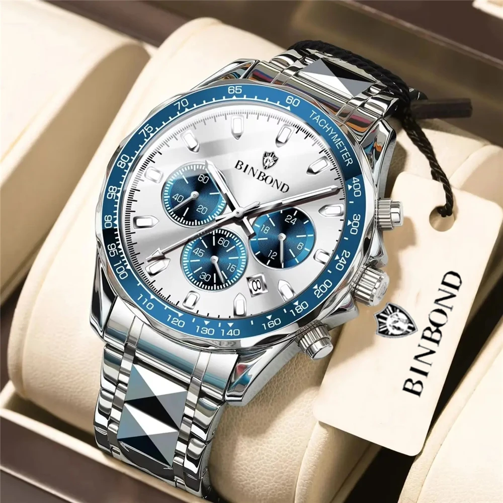 New Automatic Watch For Man Small Dial Blue Digital Fashion Quartz Wristwatches Men Clock Luxury Watches Mens Gifts Cadeau Homme