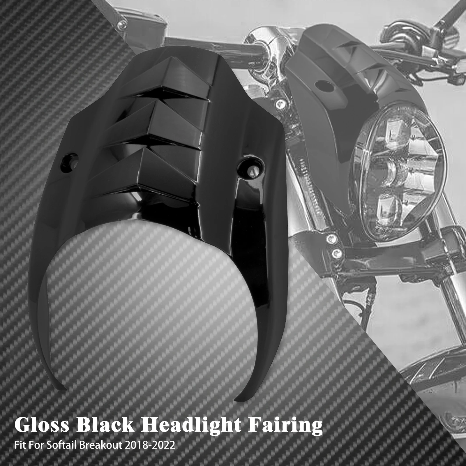 Motorrad Front Scheinwerfer Verkleidung Scheinwerfer Abdeckung ABS Helle Schwarz Für Harley Softail Breakout FXBR FXBRS 2018 2019 2021 2022