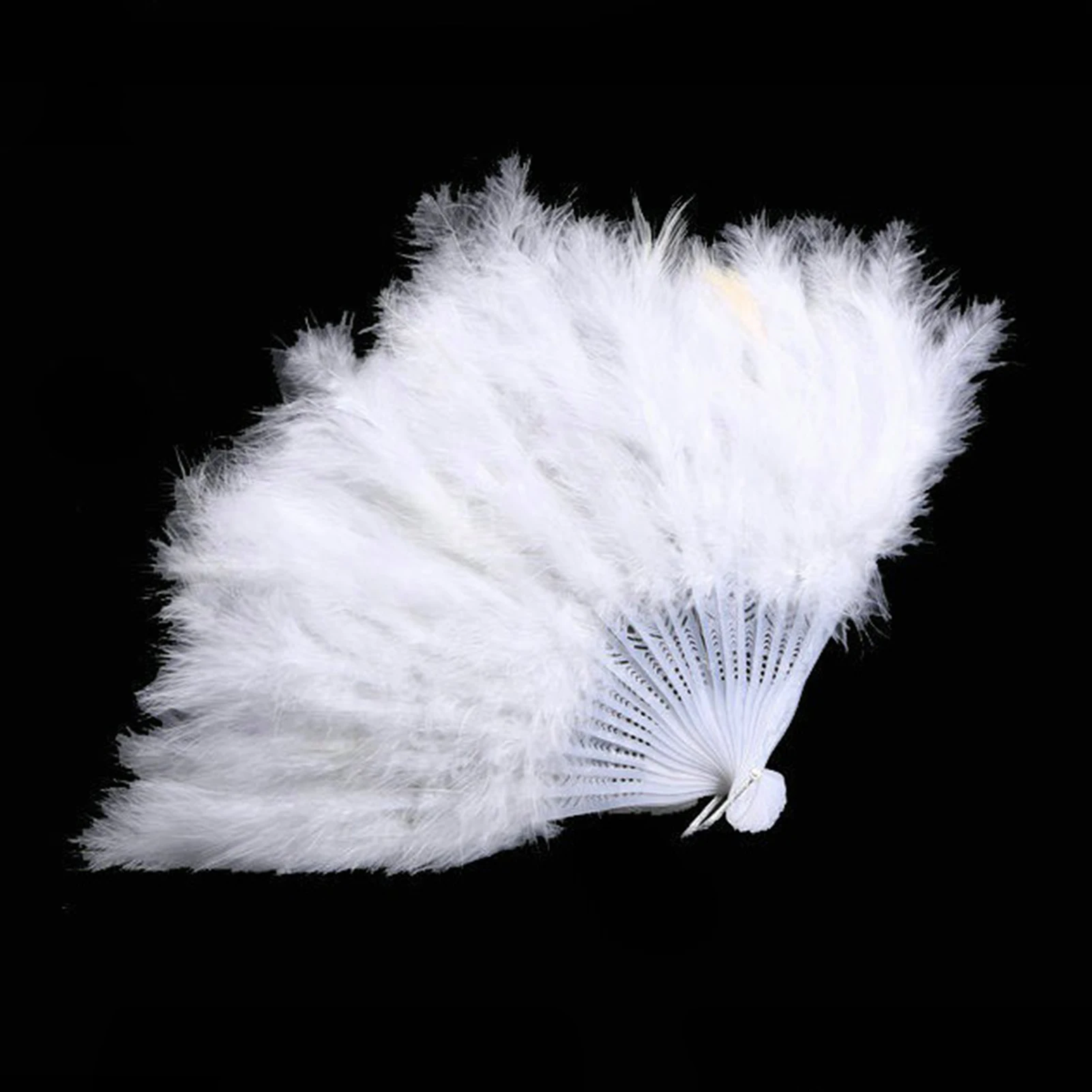 Vintage Bridal Feather Fan Halloween Costume Feather Fan Home Decor for Tea Party Weddination