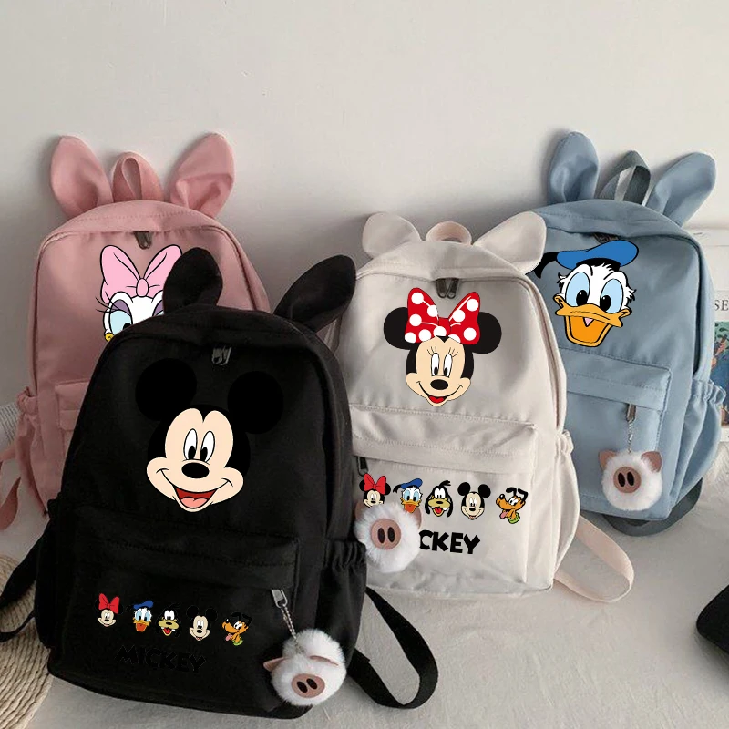 Disney Mickey Cartoon Backpack School Student Waterproof Bags Donald Duck Schoolbag Teen Bookbag Rucksack Travel Backpack