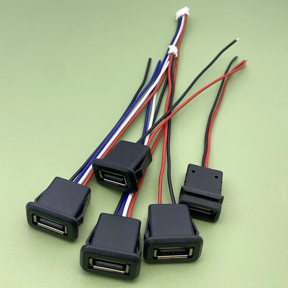 USB 2.0 female socket A female head direct pressure welding wire power waterproof socket modified toy desk lamp charging port