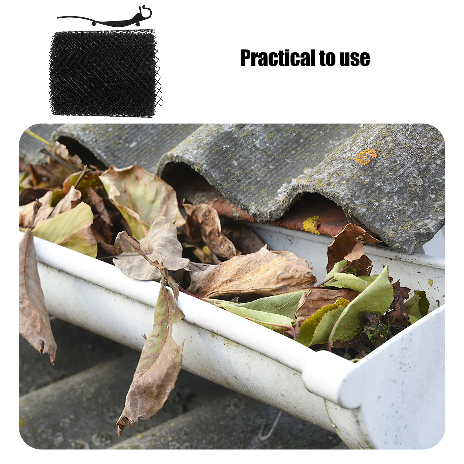 

8pcs 1 Roll Mesh Gutter Guard Cover For Leaf Debris Protection Pe Pp Drain Screen Filter Netting Replacement Tool Supply