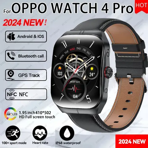 2025 신형 OPPO Watch 4 Pro 스포츠 스마트워치 남성 GPS 궤적 건강 모니터링 방수 Bluetooth 통화 NFC 스마트 팔찌