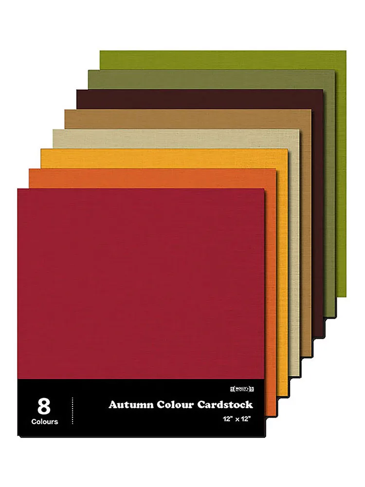 Textured Cardstock Autumn Color A4 PK16 216gsm Dye Based Cardboard For DIY Crafts, Card Making and Scrapbooking