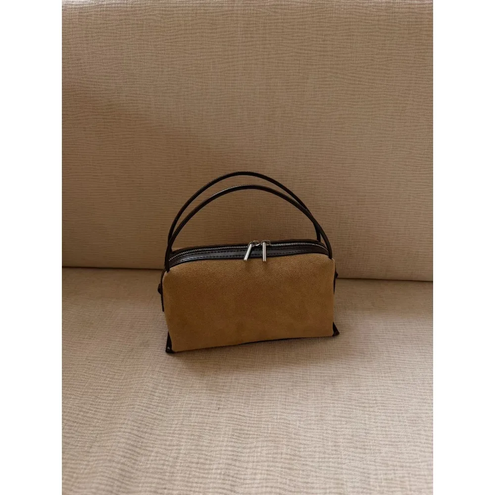 

2026 New French Commuter Color Matching Handbag Women's High-end Retro Zipper Tote Large Capacity Single Shoulder Oblique