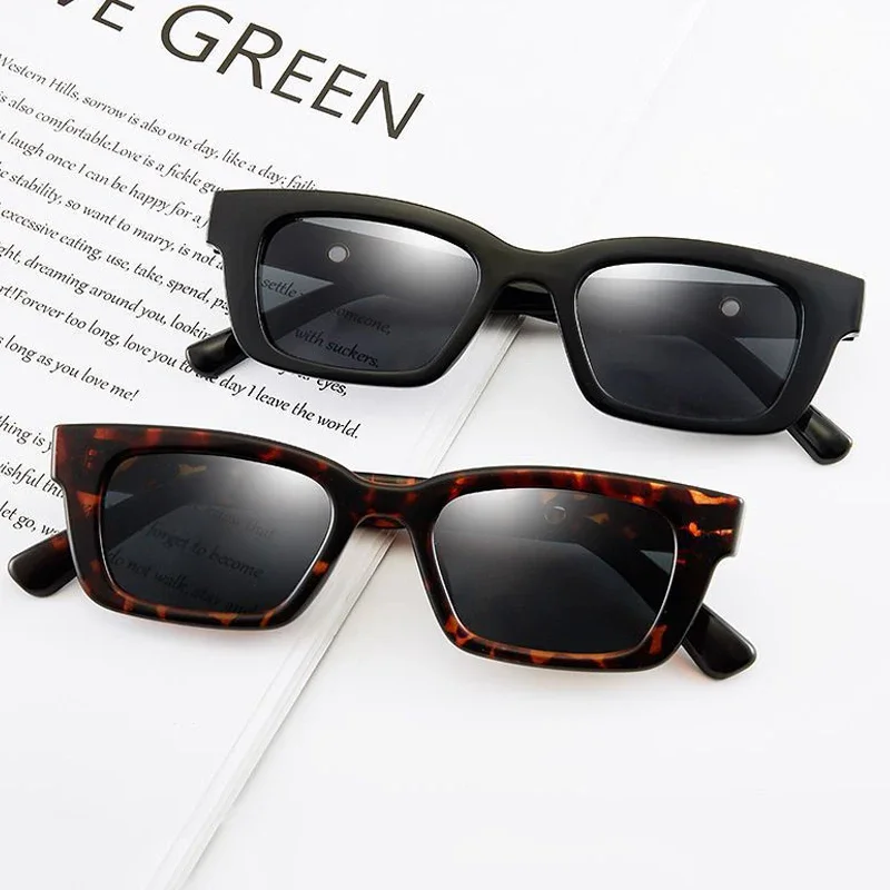 

Fashion Acetate Rectangular Sunglasses Thick Small Square Frame Sun Glasses Ladies Retro Cat Eye Women UV400 Protection Shades