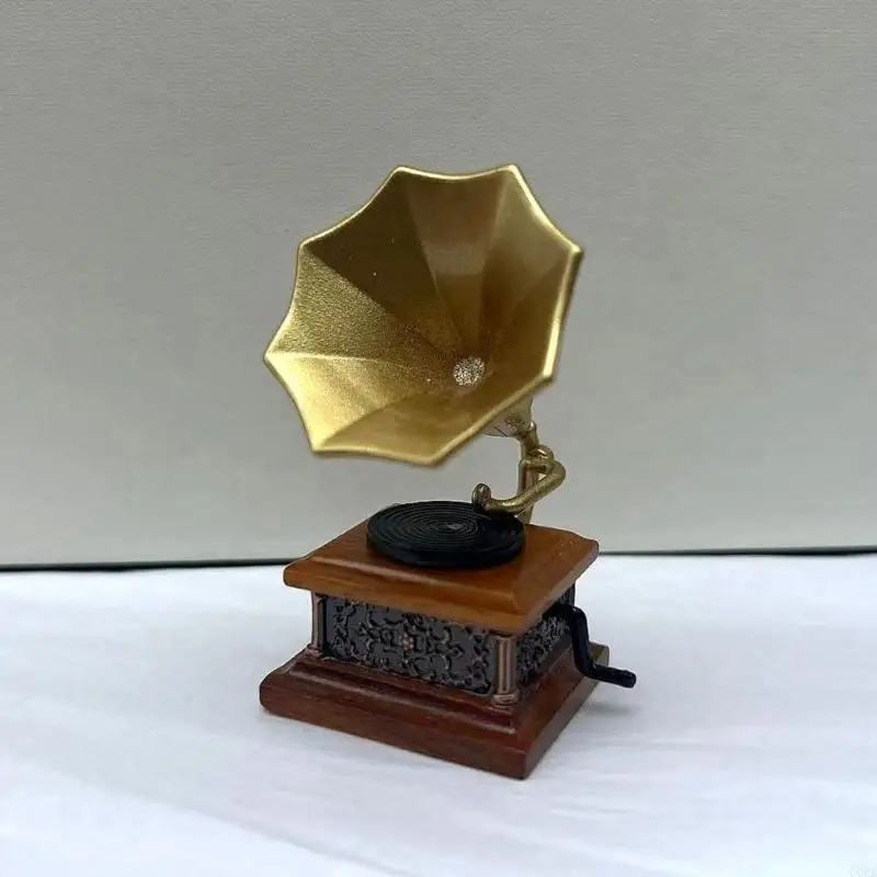 Vật phẩm nhà búp bê máy hát thu nhỏ CORB dành cho người hâm mộ thiết kế cổ điển và trang trí nhà tinh xảo