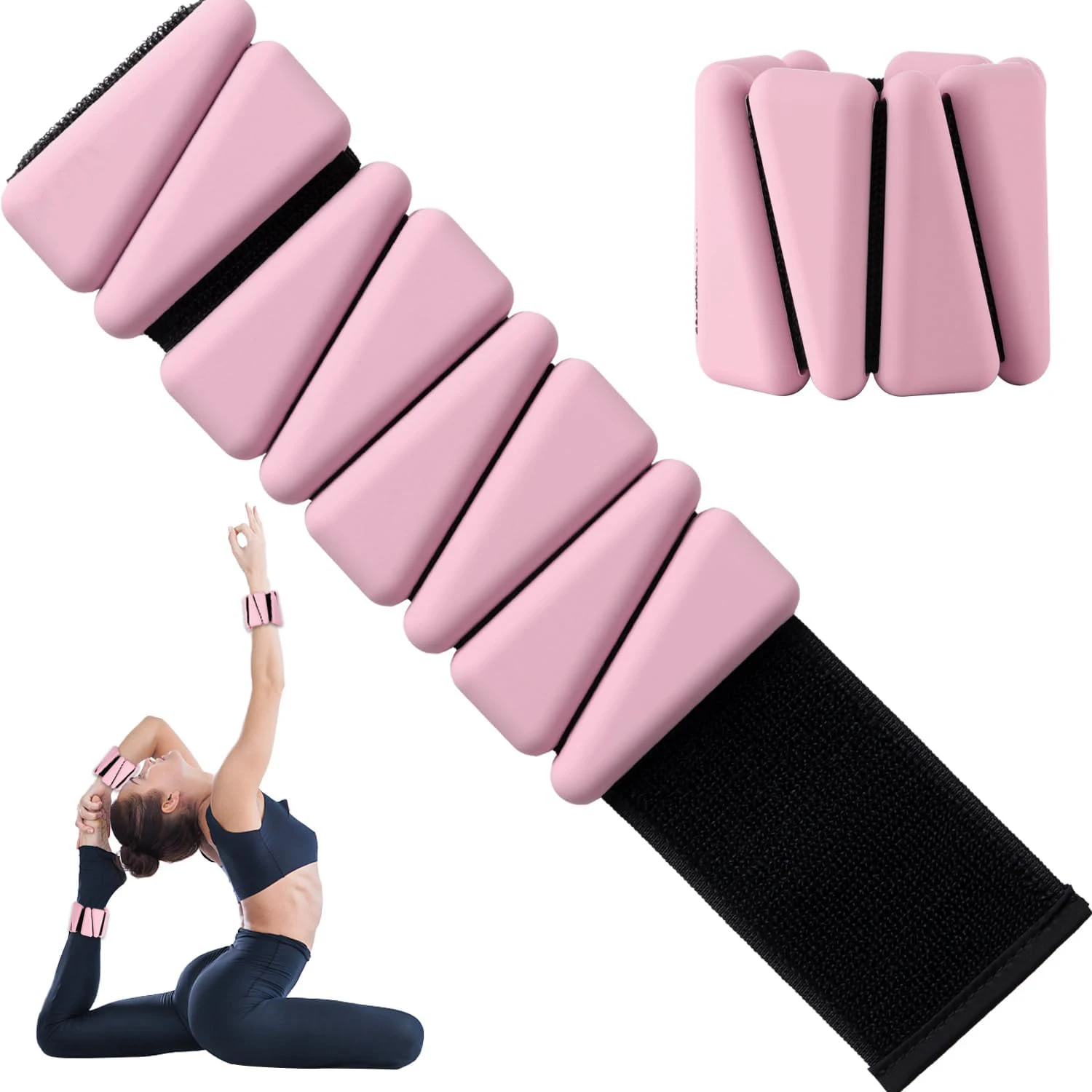 

2lb 4lb Adjustable Silicone Wrist and Ankle Weights Workout Dumbbells for Women and Men for Running Yoga and Pilates 1