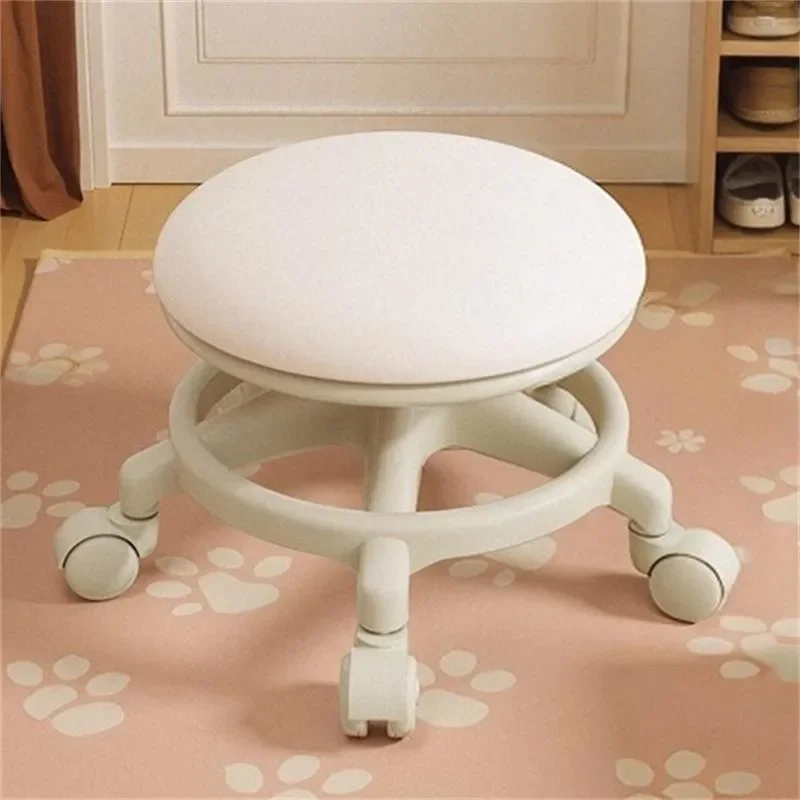 Universal Silent Mobile Pulley Small Stool Household Lazy Sliding Chair Sedentary Bench with Wheels for Home Office Use