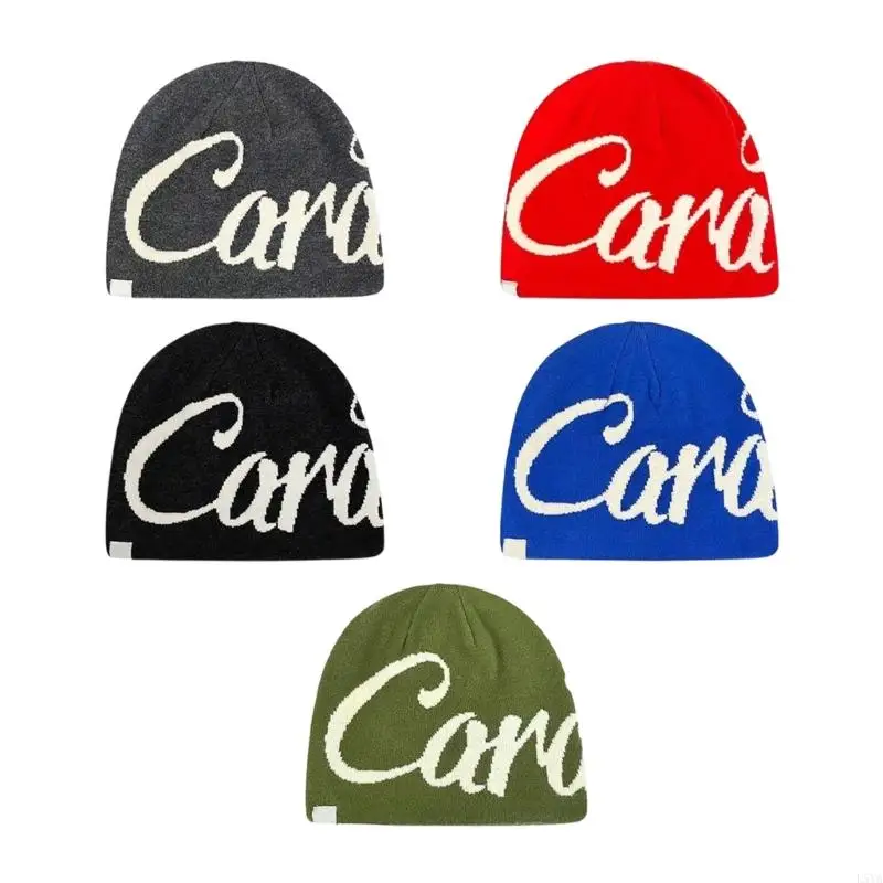 

L5YA Acrylic Knit Star Print Stretchable Fit Winter Hat For Men Women Casual Cap Unisex Soft Warm Outdoor Activities