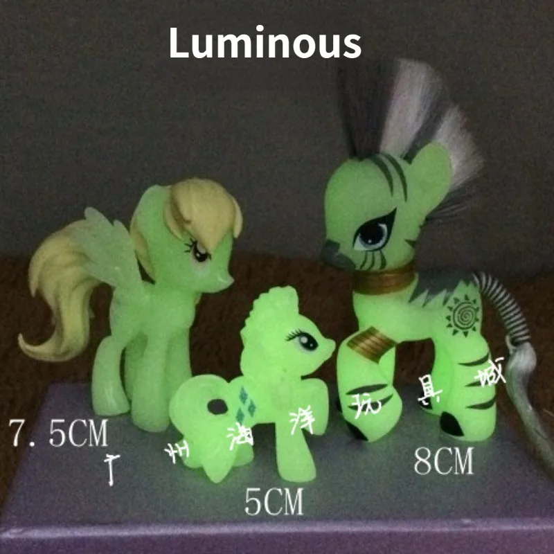 Hasbro-figuras de acción de My Little Pony para niños, muñecos negros geniales, luminosos, edición rara, regalo de Halloween