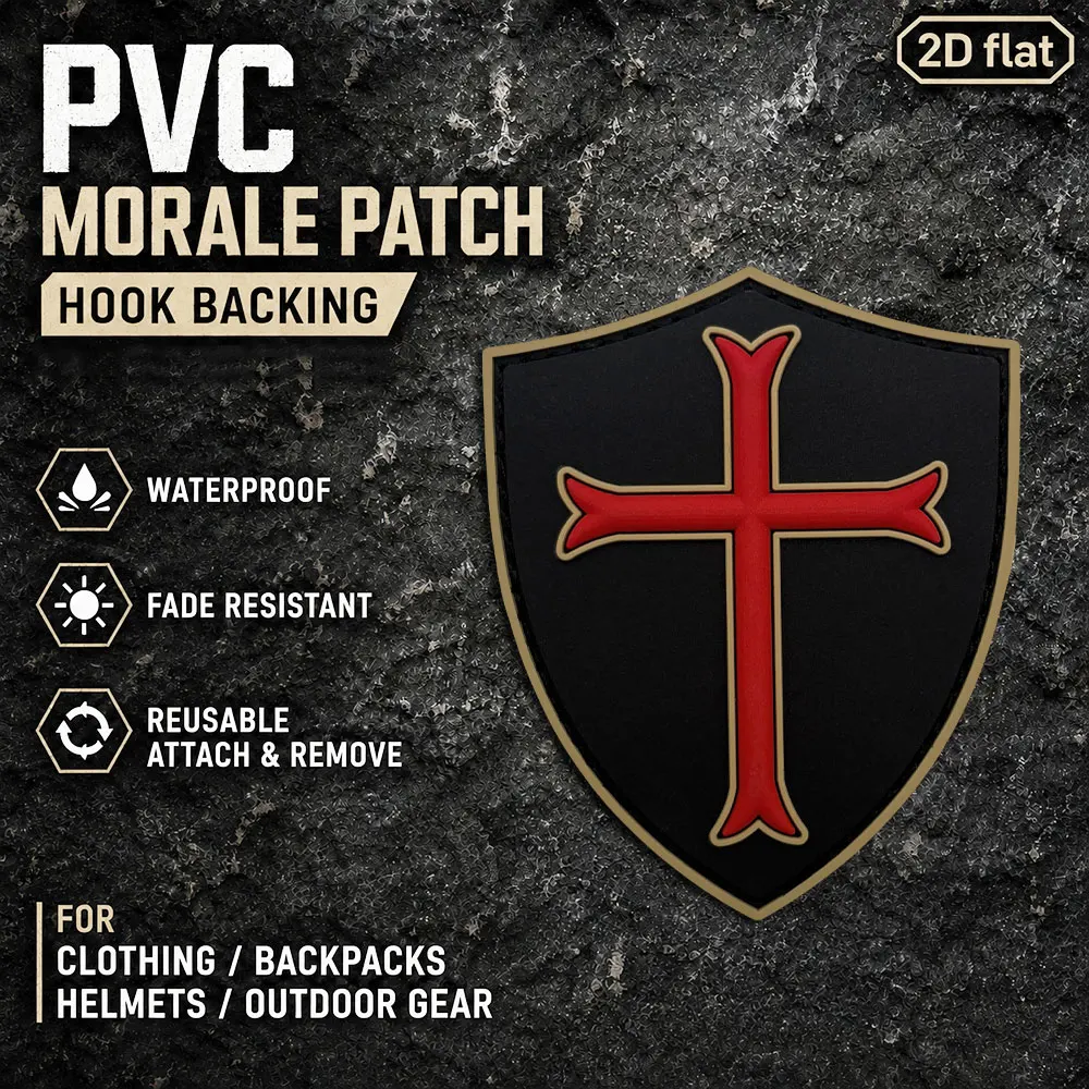 1Pc/2Pcs/3Pcs Optional Shield-Shaped Red Pattern Decorative Patch Pvc Material Logo Patch Badge Flexible and Wear-Resistant Clothing Accessory Decoration Patch with Fleece Backing