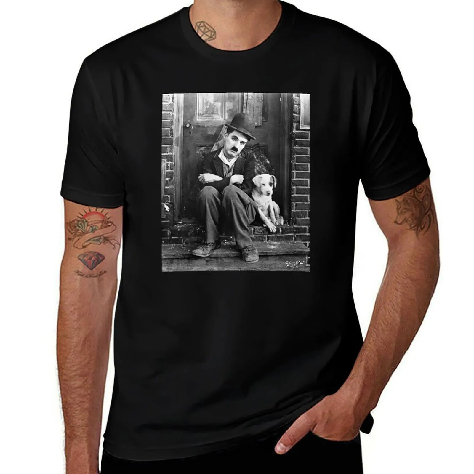 

Charlie Chaplin - A Dog's Life T-Shirt t shirts for man graphic tees man t shirts high quality luxury brand