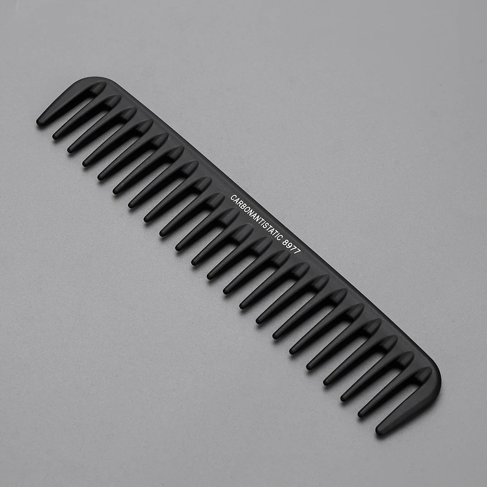Black Flattop Hair Cutting Comb Wide Tooth Men Cut Hair Brush Professional Salon Barber Hair Clipper Hairdressing Carbon Combs