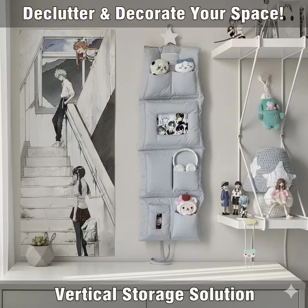 

Over Door Hanging Storage Bag Foldable Multi Pocket Wall Organizer for Bedroom Wardrobe Closet Small Space Underwear Sundries Us