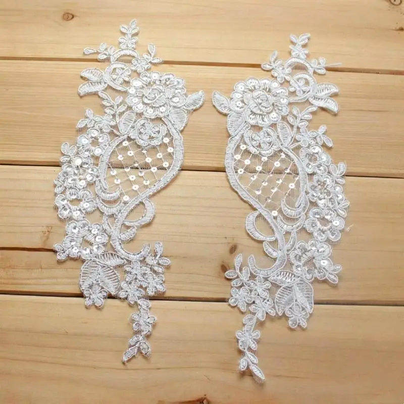 10 Stücke Stickerei-Blumen Exquisite Verzierungsaufnäher Spitzenapplikation Zum Aufnähen Stoff-Aufkleber Taschen- und Kleidungsdekoration – Detail 3